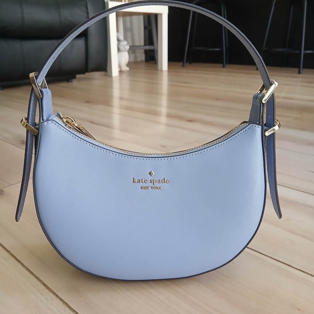 Kate Spade Madison Saffiano Leather Blue Crescent Shoulder/Crossbody Bag NWOT